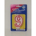 Party Candle- Numeral 9